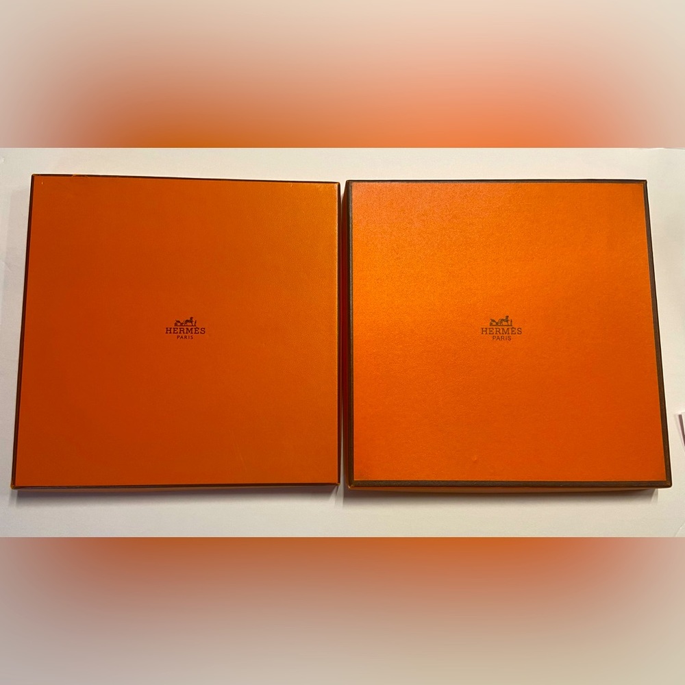 Two Hermes Paris Empty Scarf Boxes